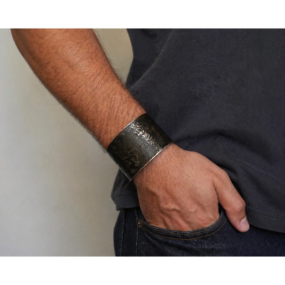 Wide Industrial Metal Cuff Bracelet Wide Ella Jude